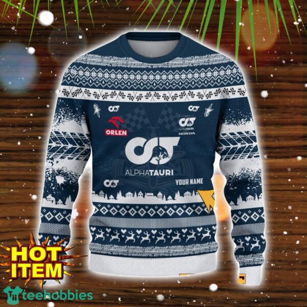 Scuderia AlphaTauri Special Gift Ugly Christmas Sweater Custom Name Product Photo 2