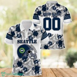 Seattle Football Polo Shirt Full Printing Custom Name And Number Tropical Style Product Photo 1
