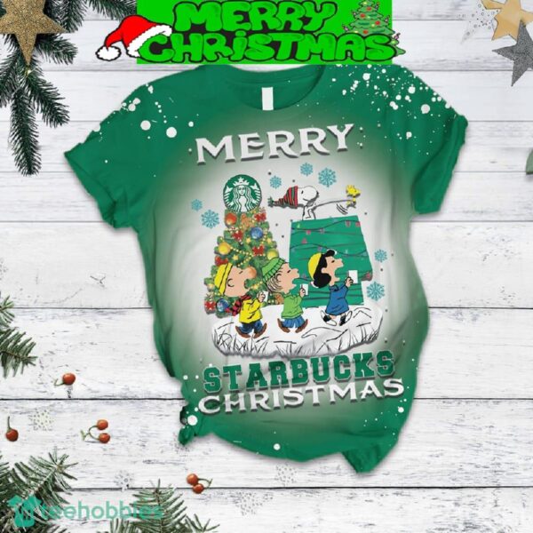 Snoopy Charlie Brown Starbucks Mery Christmas Fleece Pajamas Set For Christmas - Snoopy Charlie Brown Starbucks Mery Christmas Fleece Pajamas Set-3