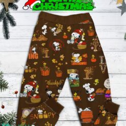 Snoopy Peanuts Give Thanks Pajamas Set All Over Print Christmas Gift - Snoopy Peanuts Give Thanks Pajamas Set-2