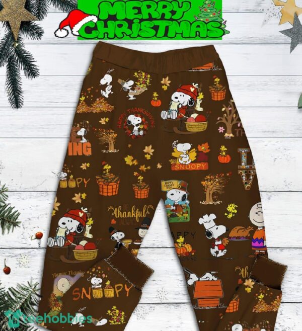 Snoopy Peanuts Give Thanks Pajamas Set All Over Print Christmas Gift - Snoopy Peanuts Give Thanks Pajamas Set-2