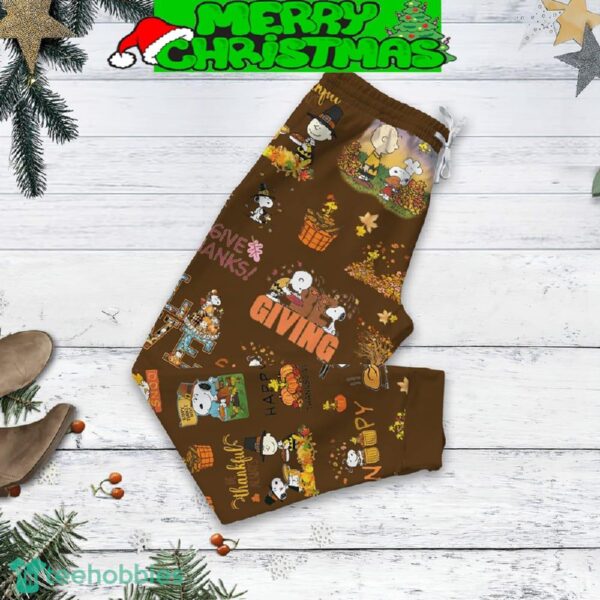 Snoopy Peanuts Give Thanks Pajamas Set All Over Print Christmas Gift - Snoopy Peanuts Give Thanks Pajamas Set-3