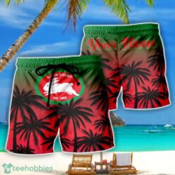 South Sydney Rabbitohs NRL Coconut Pattern Tropical Beach Shorts For Mens Personalized Name Product Photo 1