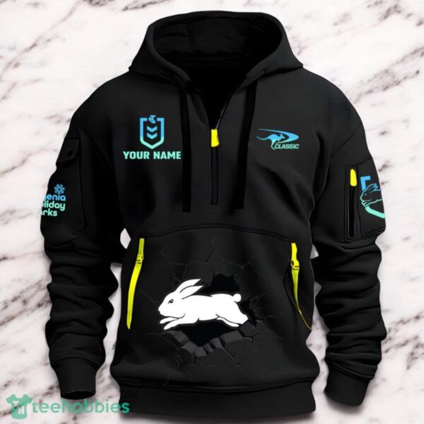 South Sydney Rabbitohs NRL Hoodie 2D Quarter Zip Hoodie For Fans Product Photo 1