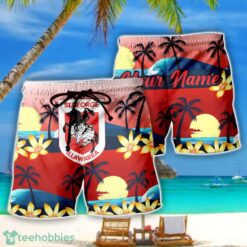St. George Illawarra Dragons NRL Beach Shorts Personalized Name Product Photo 1