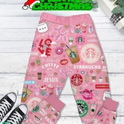 Starbucks Cupid Need Coffee Fleece Pajamas Set Pink Men Women For Fans - Starbucks Cupid Need Coffee Fleece Pajamas Set Pink-2