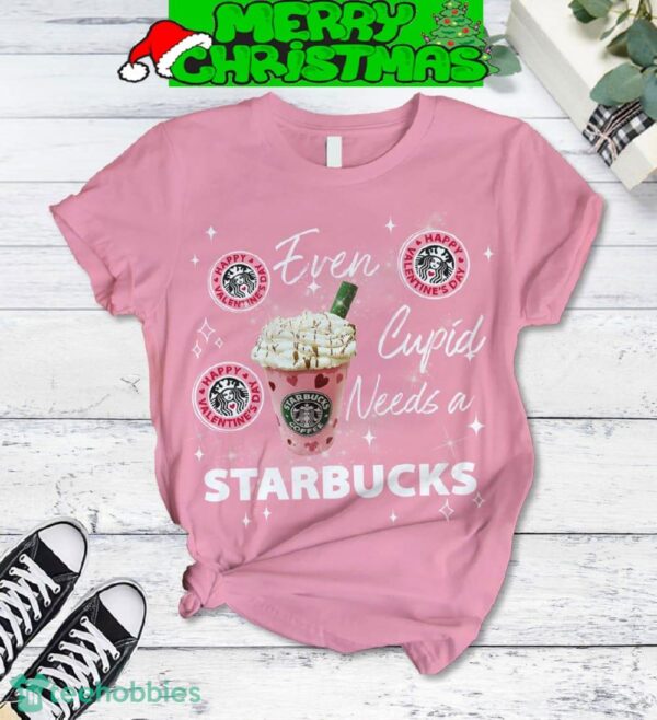 Starbucks Cupid Need Coffee Fleece Pajamas Set Pink Men Women For Fans - Starbucks Cupid Need Coffee Fleece Pajamas Set Pink-3