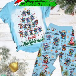 Stitch Ohana Means Mischief With Stitch Merry Christmas Fleece Pajamas Set Gift Family - Stitch Ohana Means Mischief With Stitch Merry Christmas Fleece Pajamas Set-1