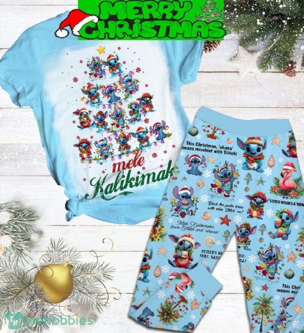 Stitch Ohana Means Mischief With Stitch Merry Christmas Fleece Pajamas Set Gift Family - Stitch Ohana Means Mischief With Stitch Merry Christmas Fleece Pajamas Set-1