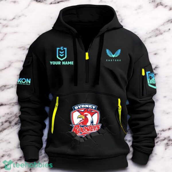 Sydney Roosters NRL Hoodie 2D Quarter Zip Hoodie For Fans Product Photo 1