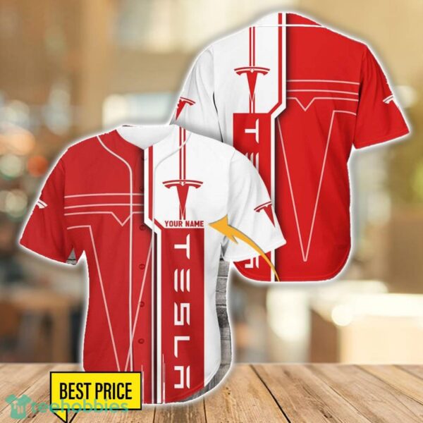 Tesla New Baseball Jersey Shirt For Car Lovers Gift Custom Name Product Photo 1