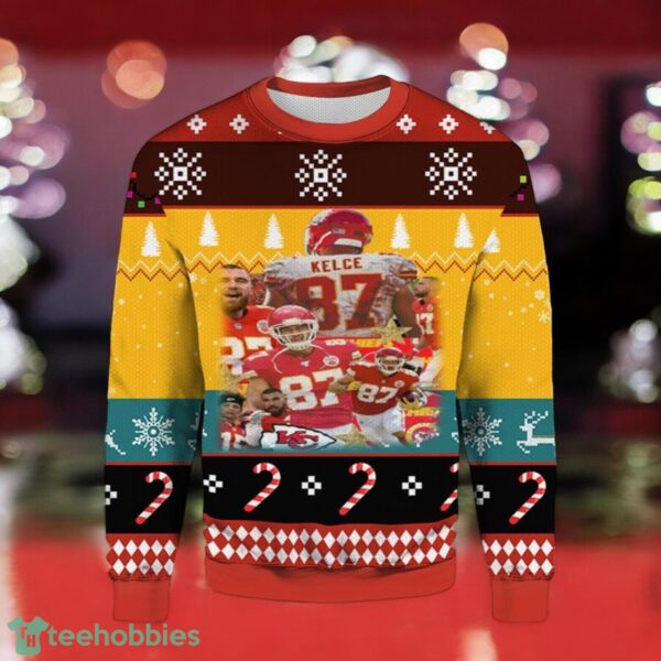 Travis Kelce #87 KC Chiefs Cute Ugly Christmas Sweater Christmas Gift For Men Women Product Photo 1
