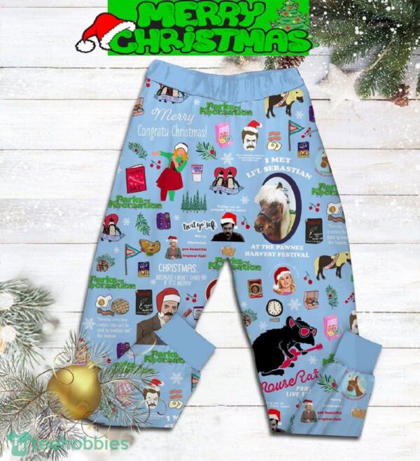 Treat Yp Elf This Christmas Parks And Recreation Fleece Pajamas Set For Christmas - Treat Yp Elf This Christmas Parks And Recreation Fleece Pajamas Set-2
