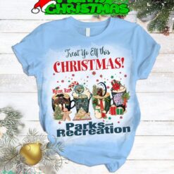 Treat Yp Elf This Christmas Parks And Recreation Fleece Pajamas Set For Christmas - Treat Yp Elf This Christmas Parks And Recreation Fleece Pajamas Set-3
