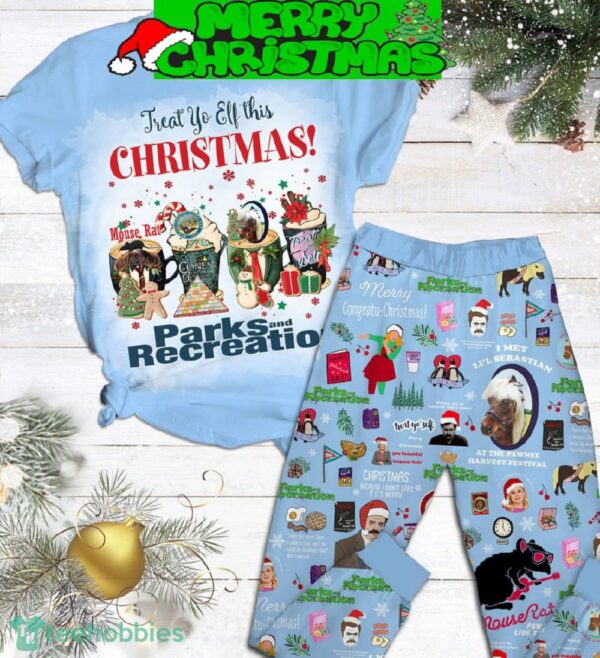 Treat Yp Elf This Christmas Parks And Recreation Fleece Pajamas Set For Christmas - Treat Yp Elf This Christmas Parks And Recreation Fleece Pajamas Set-1