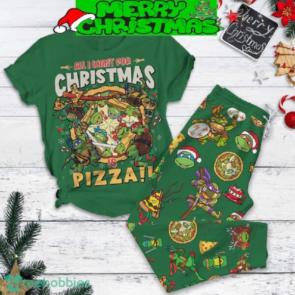 Turtles All I Want For Christmas Is Pizza Pajamas Set Men Women For Fans - Turtles All I Want For Christmas Is Pizza Pajamas Set-1