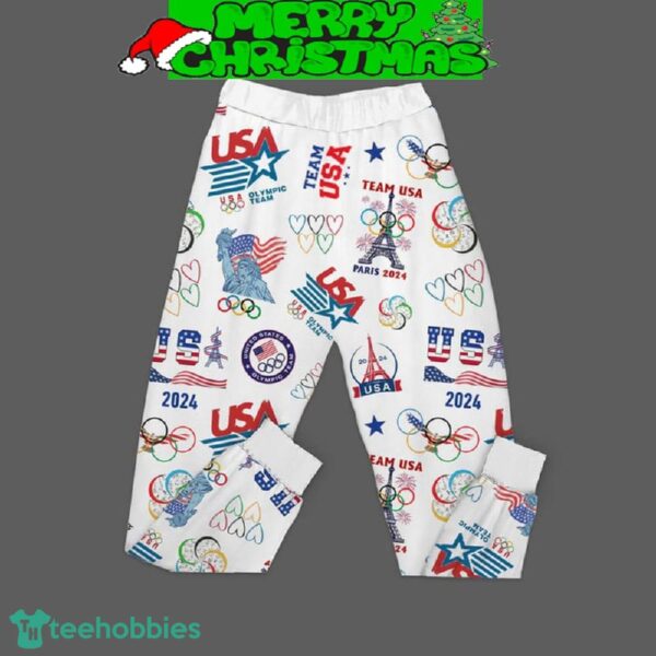 USA Olympic Paris 2024 Best Team Fleece Pajamas Set Gift Family - USA Olympic Paris 2024 Best Team Fleece Pajamas Set-3