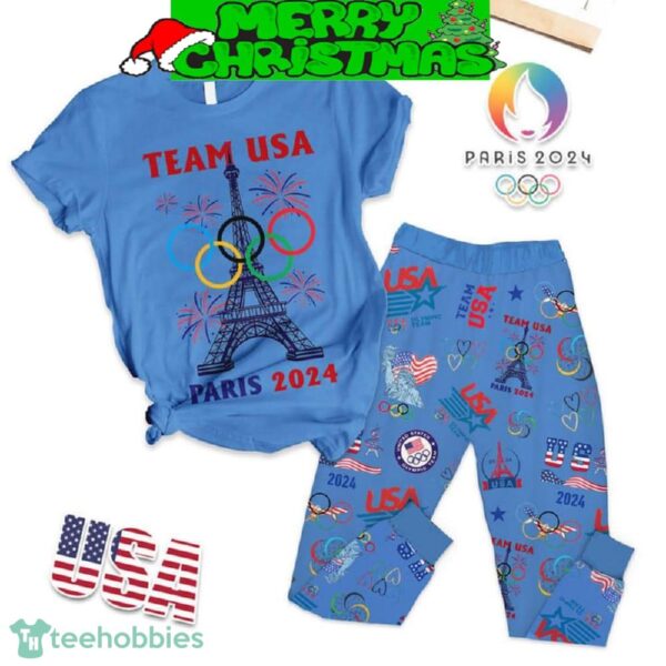 USA Olympic Paris 2024 Best Team Fleece Pajamas Set Gift Family - USA Olympic Paris 2024 Best Team Fleece Pajamas Set-4