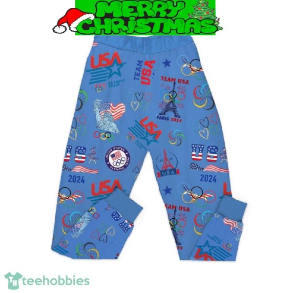 USA Olympic Paris 2024 Best Team Fleece Pajamas Set Gift Family - USA Olympic Paris 2024 Best Team Fleece Pajamas Set-6