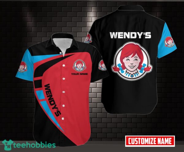 Wendy's Logo 3D Printing Hawaiian Shirt Personalized Name Product Photo 1