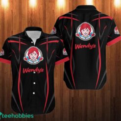 wendy's Logo Hawaii Shirt Black Shirt Product Photo 1