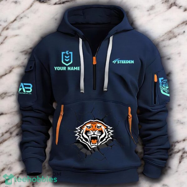 Wests Tigers NRL Hoodie 2D Quarter Zip Hoodie For Fans Product Photo 1