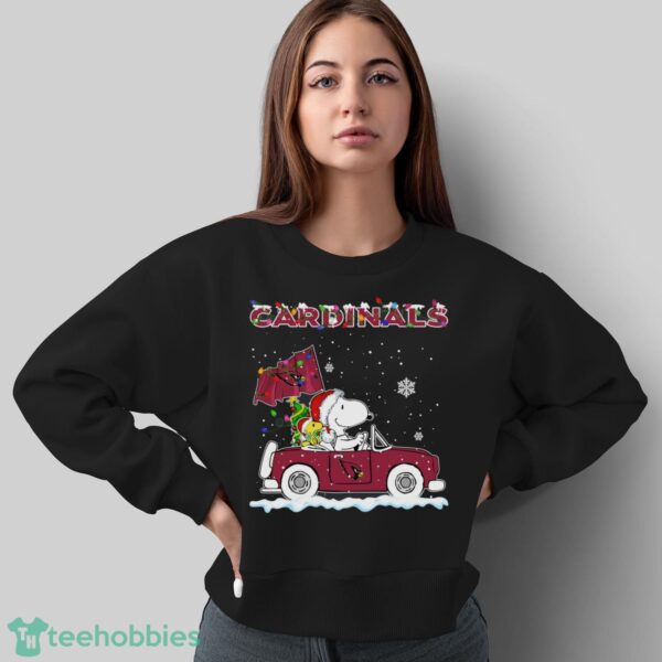 Arizona Cardinals Snoopy And Woodstock Driving Car Cute Snoopy Limited Edition Shirt - Sweatshirt