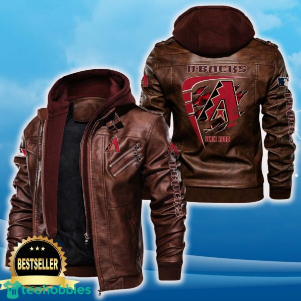 Arizona Diamondbacks Leather Jacket Black And Brown Color For Men And Women Gift Fans All OVer Print Gift Fans - Arizona Diamondbacks Leather Jacket_2