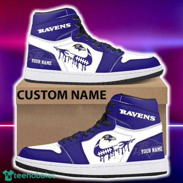 Baltimore Ravens Air Jordan Hightop Shoes New Custom Name For Fans Gift Sneaker - Baltimore Ravens Air Jordan Hightop Shoes Photo 4