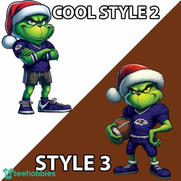 Baltimore Ravens Grinch Style Knitted Christmas Sweater Gift For Adult - Custom Number - NFL Baltimore Ravens New Grinch Ugly Christmas Sweater Photo 3