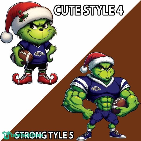 Baltimore Ravens Grinch Style Knitted Christmas Sweater Gift For Adult - Custom Number - NFL Baltimore Ravens New Grinch Ugly Christmas Sweater Photo 4