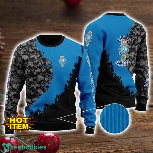Bombay Sapphire Skull Halloween All Over Print 3D Sweater Product Photo 1