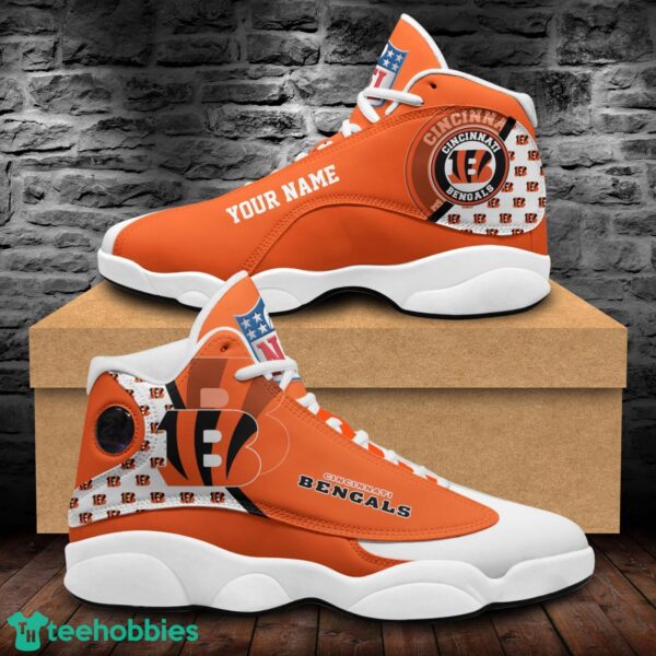 Cincinnati Bengals Air Jordan 13 Shoes Custom Name Sport Team Shoes Product Photo 1