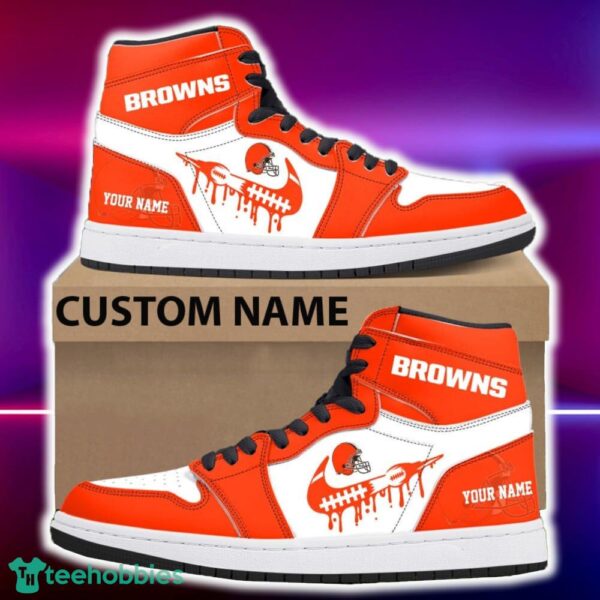 Cleveland Browns Air Jordan Hightop Shoes New Custom Name For Fans Gift Sneaker - Cleveland Browns Air Jordan Hightop Shoes Photo 4