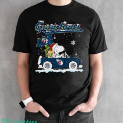 Cleveland Guardians Snoopy And Woodstock Driving Car Cute Snoopy Limited Edition Shirt - Black Unisex T-Shirt