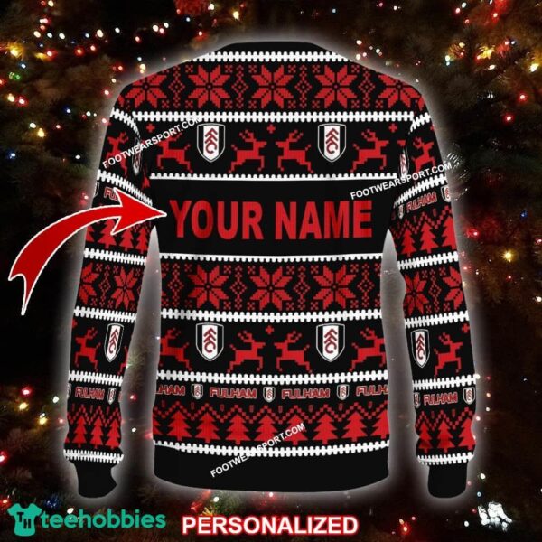 Custom Name NEW Neckline Fulham Knitted Xmas Sweater Gift For Men And Women - EPL Fulham Ugly Christmas Sweater For Men And Women Photo 2