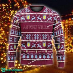 Custom Name NEW Outwear Aston Villa Ugly Christmas Sweater Gift Holidays - EPL Aston Villa Ugly Christmas Sweater For Men And Women Photo 1
