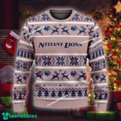 Custom Name NEW Snowshoe Penn State Nittany Lions Ugly Christmas 3D Sweater Gift For Adult - NCAA Penn State Nittany Lions Ugly Christmas Sweater For Men And Women Photo 1