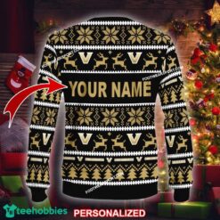 Custom Name NEW Socks Vanderbilt Commodores Ugly Xmas Sweater Gift For Men And Women - NCAA Vanderbilt Commodores Ugly Christmas Sweater For Men And Women Photo 2
