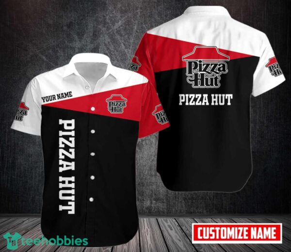 Custom Name Pizza Hut AOP 3D Hawaiian Shirt Button Shirt Product Photo 1