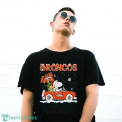 Denver Broncos Snoopy And Woodstock Driving Car Cute Snoopy Limited Edition Shirt image Denver Broncos Snoopy And Woodstock Driving Car Cute Snoopy Limited Edition Shirt - G500 Gildan T-Shirt