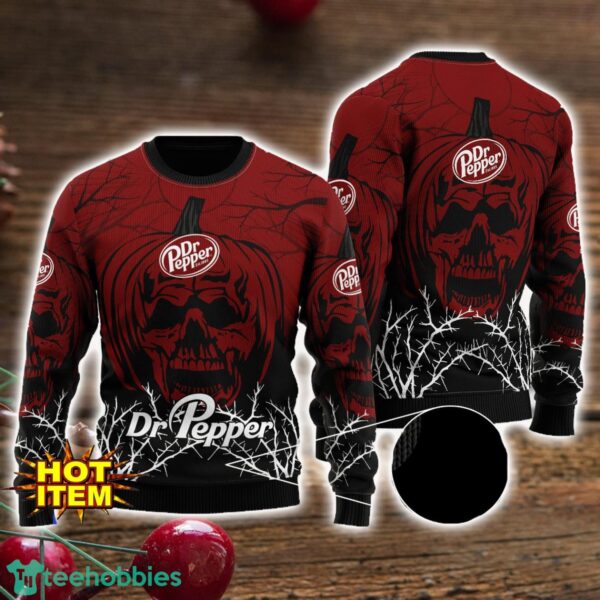 Dr Pepper Halloween Pumpkin Ugly Christmas Sweater Gift Ideas Product Photo 1