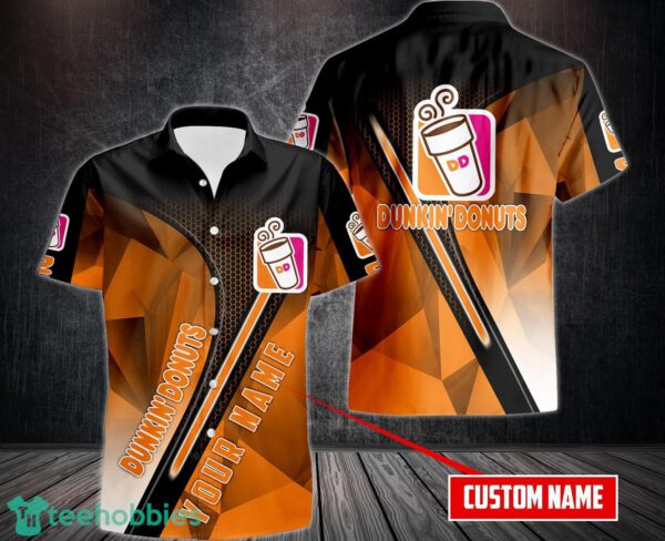 DUNKIN’ DONUTS AOP 3D Hawaiian Shirt Button Shirt Custom Name Product Photo 1