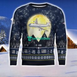 E-4B E4B 3D Aircraft Moonlight Ugly Christmas Sweater Veteran Christmas Sweater Product Photo 2