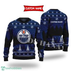 Edmonton Oilers Custom Name Merry Xmas Sweater For Edmonton Oilers Fans Sweater Product Photo 1