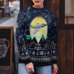 F3H Demon 3D Aircraft Moonlight Ugly Christmas Sweater Veteran Christmas Sweater Product Photo 5