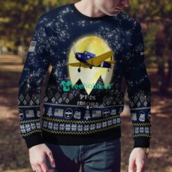 Fairchild PT-26 PT26 3D Aircraft Moonlight Ugly Christmas Sweater Veteran Christmas Sweater Product Photo 4