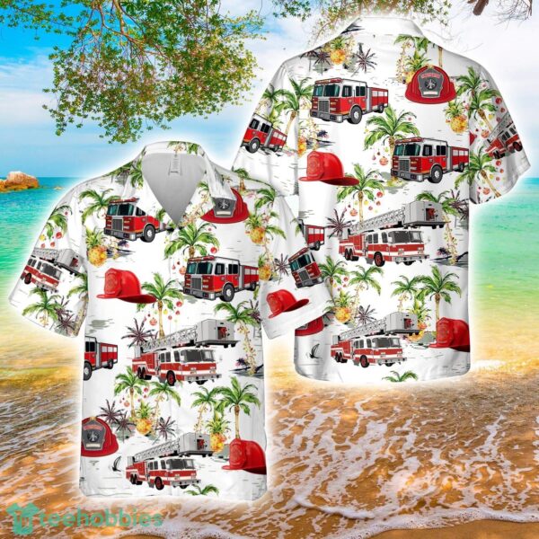Fire Truck And Helmet Hawaiian Shirt Beach Holiday Product Photo 1