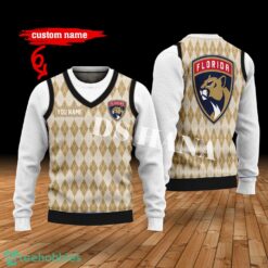 Florida Panthers Custom Name New Style Sweater Florida Panthers Ghile Style 3D Print Christmas Sweater Product Photo 1