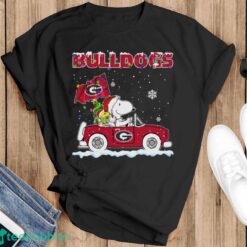 Georgia Bulldogs Snoopy And Woodstock Driving Car Cute Snoopy Limited Edition Shirt - Black T-Shirt